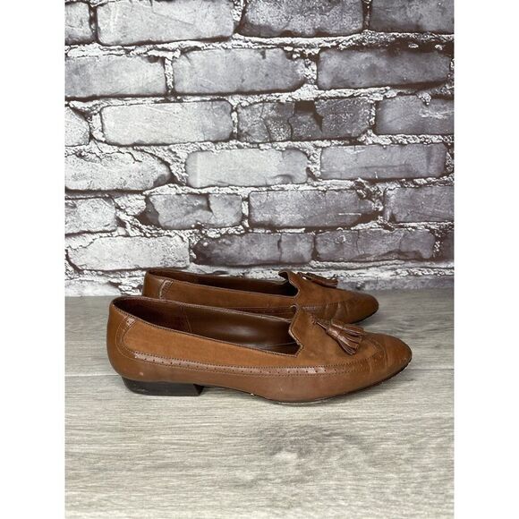 Cappagallo Brown Leather Wingtip Tassel Loafer Shoes Women Sz 6M US - Picture 9 of 16